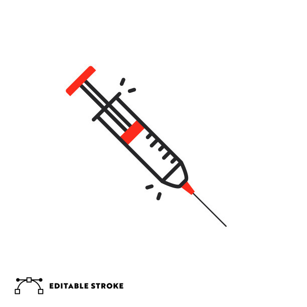 可编辑笔画的疫苗平行线图标图片下载