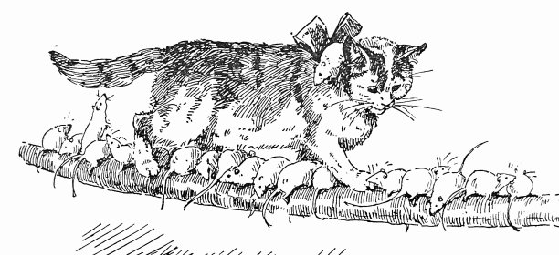 马戏团里的动物:猫从老鼠身上走过图片下载