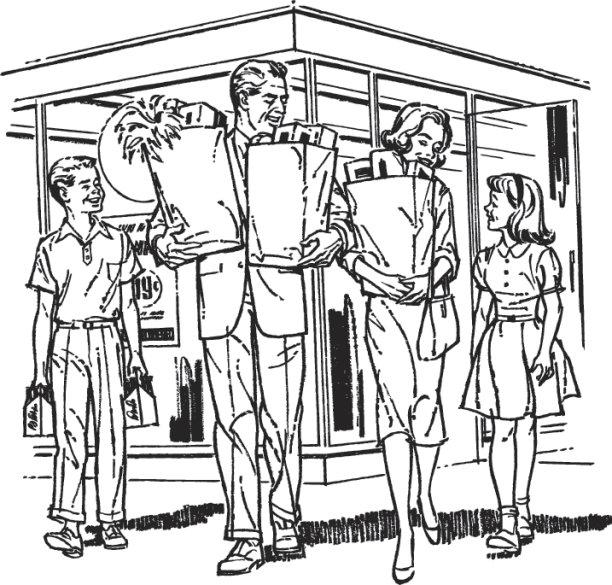 购物家庭插图图片下载