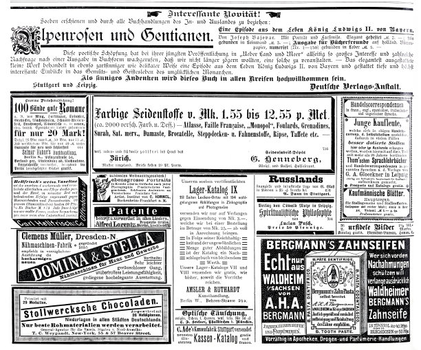 1887年德国杂志上的广告图片下载