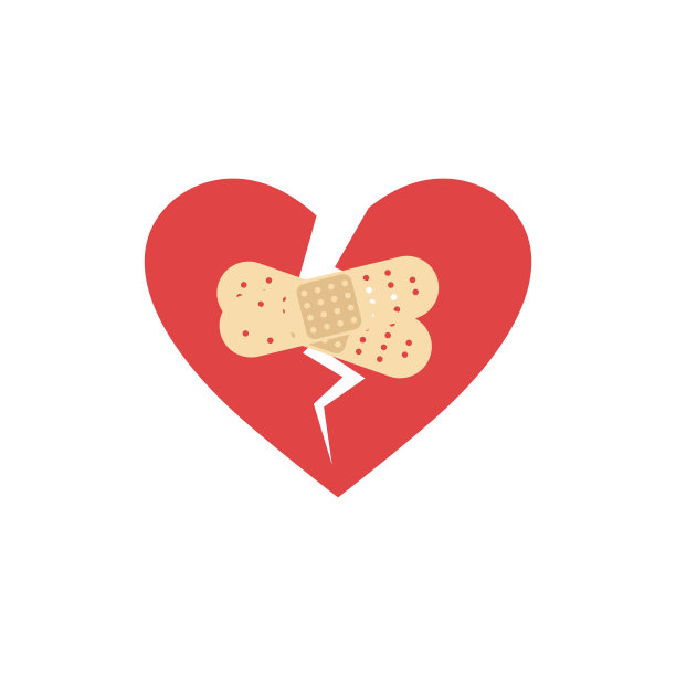 破碎的心形图标图片下载