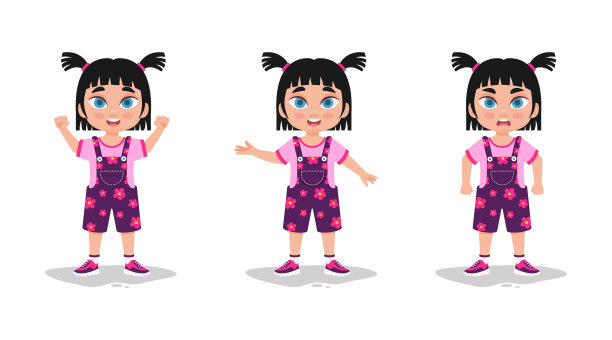 一套可爱的女孩情绪图片下载