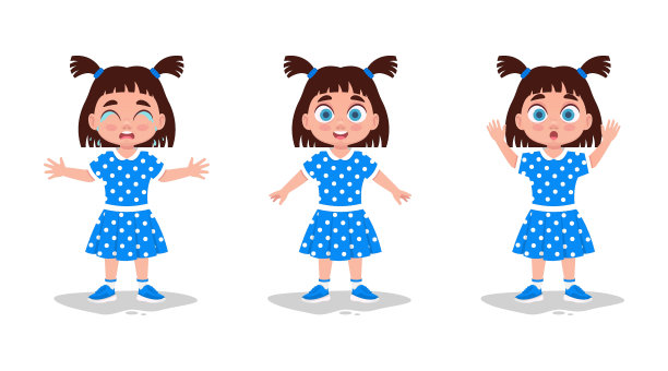 一套可爱的女孩情绪图片下载