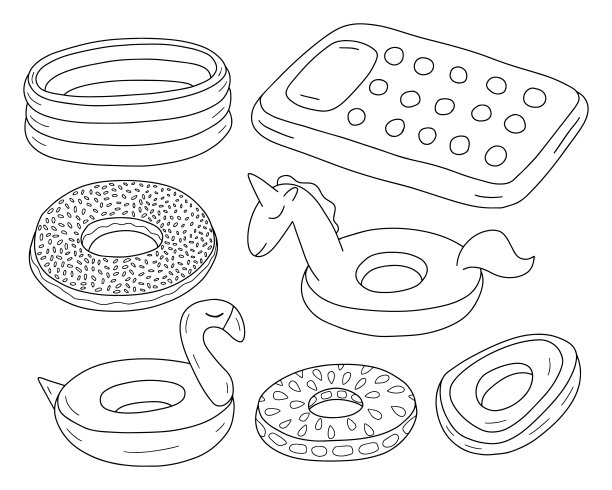 夏季橡胶圈套装图片下载