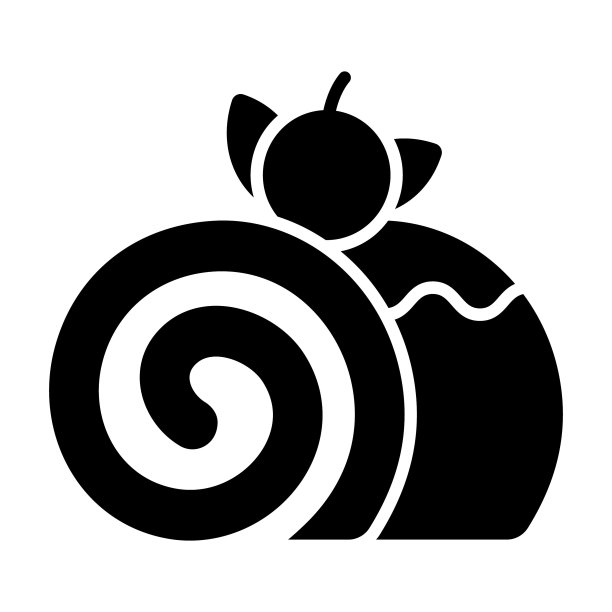 巧克力奶油夹心瑞士卷，海绵蛋糕的现代标志图片下载