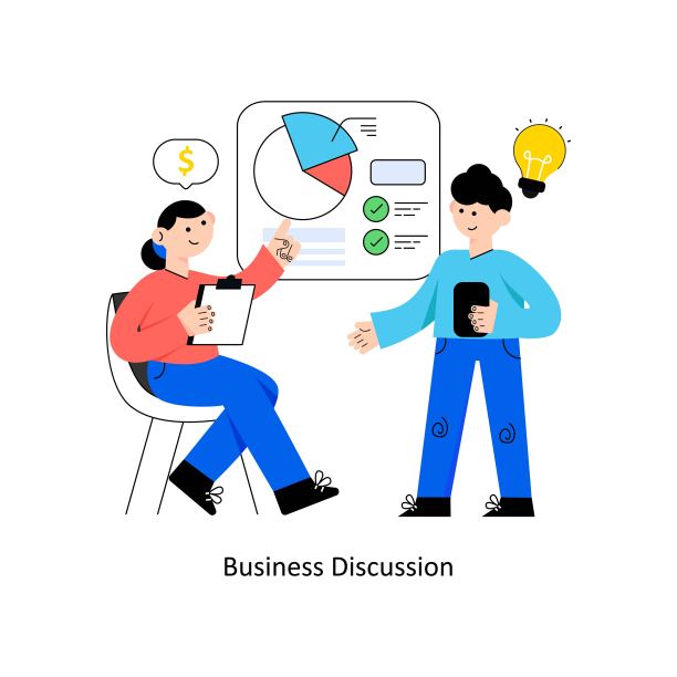 商业讨论平面风格设计矢量插图。股票插图图片下载