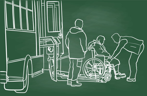 残疾人公共交通黑板图片下载