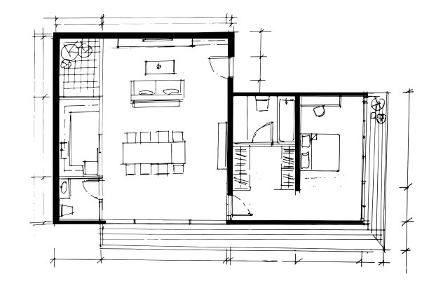使用室内建筑、拼装图形、从事建筑工作、室内设计等。，房屋内部或室内设计图片下载