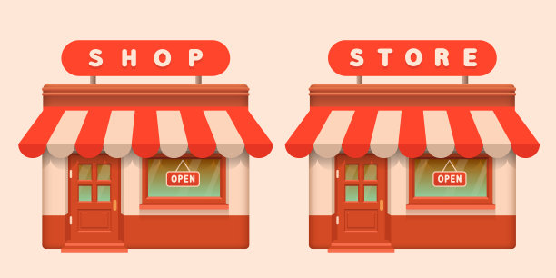 商店图标。3d商店图标。卡通时尚的商店图标。矢量剪贴画隔离在白色背景上。图片下载