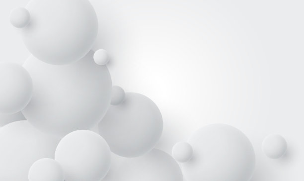 三维白色球体设计背景与空白空间图片下载
