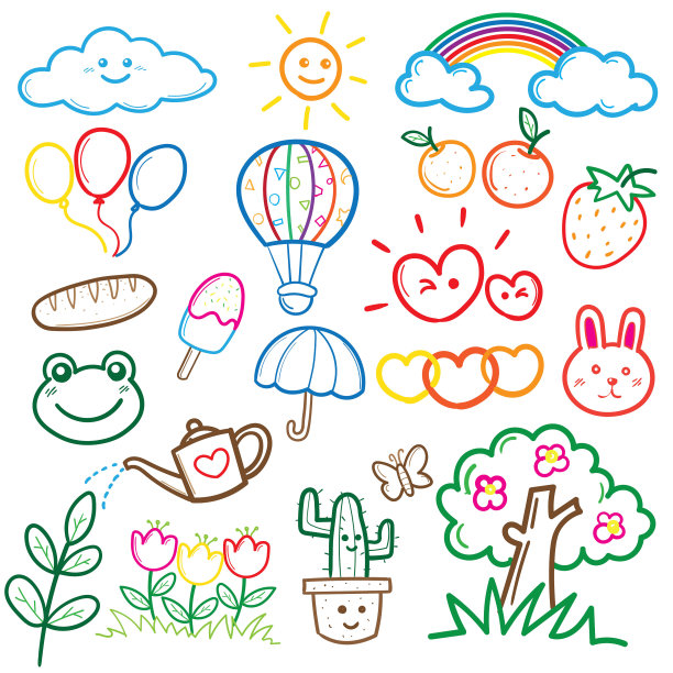 卡通可爱图标壁纸图片黑底图片下载