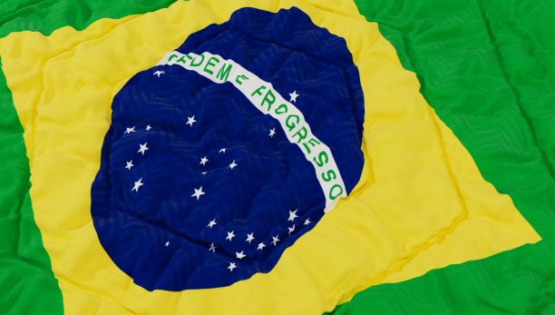 巴西国旗高细节波浪形背景图片下载