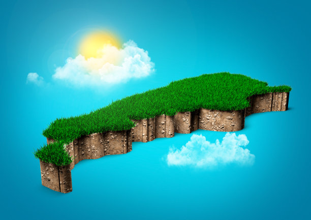 阿根廷地图土壤土地地质横截面绿草和岩石地面纹理3d插图图片下载