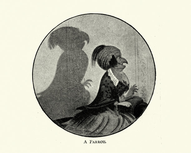 Charles H. Bennett, A Parrot的复古插图阴影图片下载