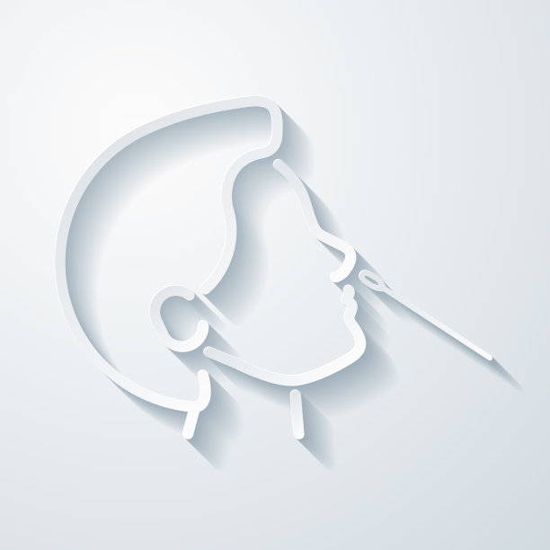 鼻拭子测试。图标与剪纸效果在空白背景图片下载