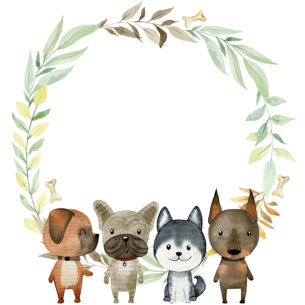 水彩花环。图片下载