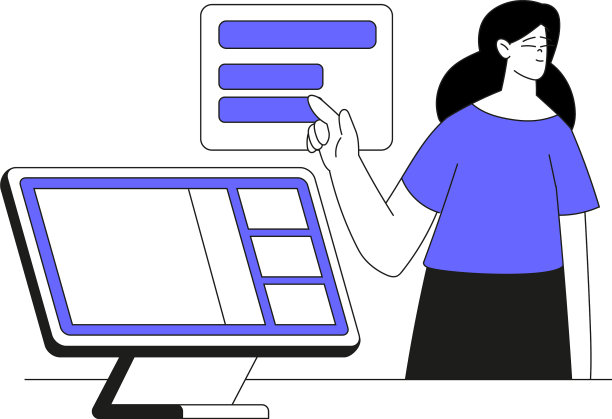 电脑上的业务流程和女人的性格图片下载