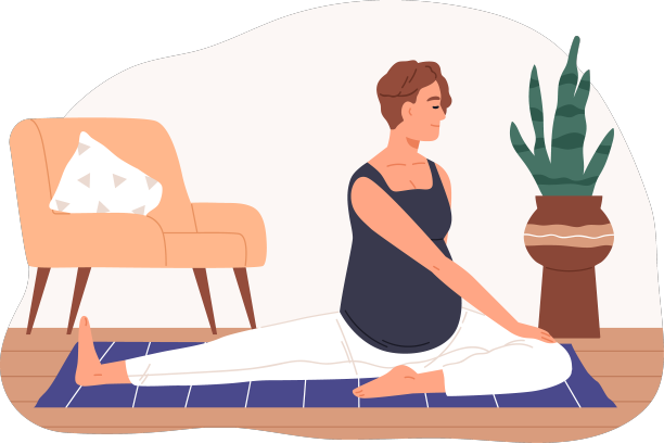 孕妇与母亲一起做扭转运动图片下载