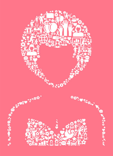 妇女的脸肖像妇女的权利和女孩的权力图标模式图片下载