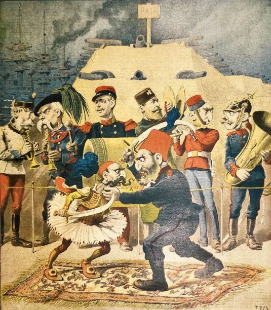 欧洲战争音乐会与弯曲的剑舞在地毯上图片下载