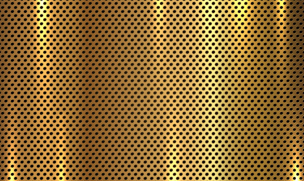 金金属板背景与穿孔孔图片下载