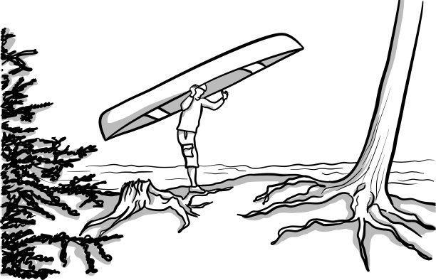 独木舟冒险搬运图片下载