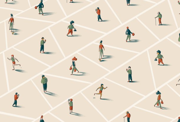 COVID-19大流行期间练习社交距离的人群图片下载