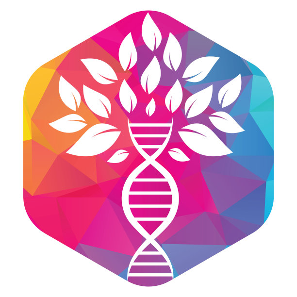 Dna树矢量标志设计。DNA基因图标。图片下载