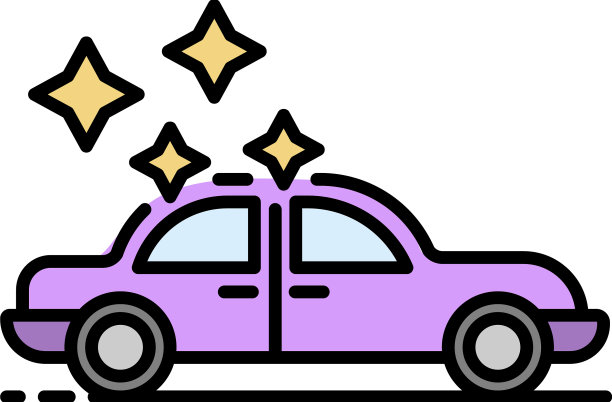 清洁新车图标颜色轮廓图片下载