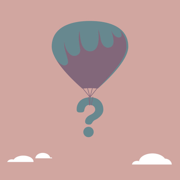 用热气球运送问号。图片下载