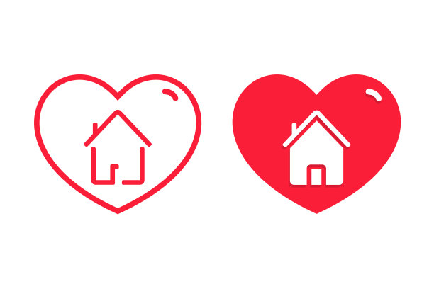 爱家图标。说明向量图片下载