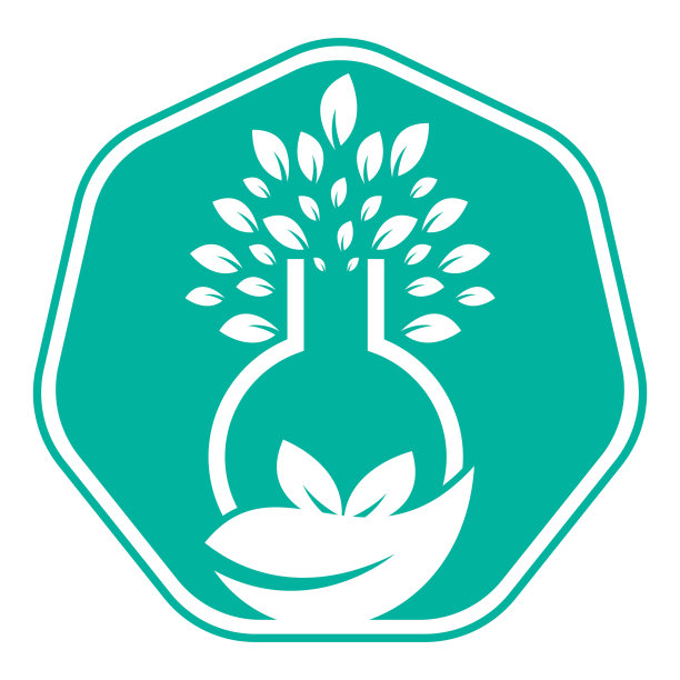 实验室树的标志。绿色实验室矢量标志设计。图片下载