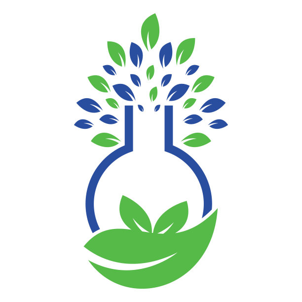 实验室树的标志。绿色实验室矢量标志设计。图片下载