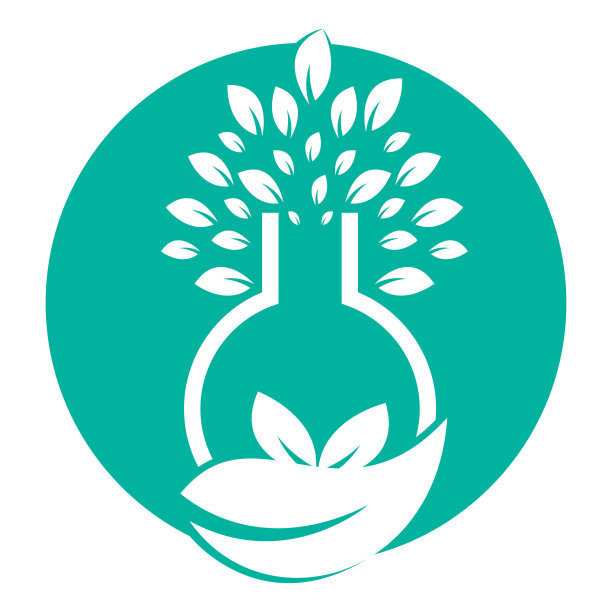 实验室树的标志。绿色实验室矢量标志设计。图片下载