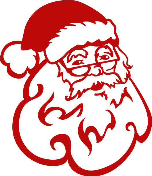 圣诞老人的脸在白色的背景图片下载