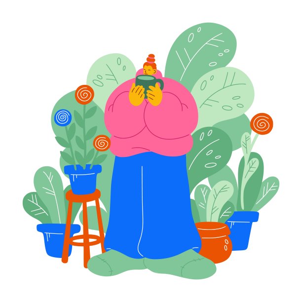 女人放松。在家喝咖啡的人，周末用茶杯的姑娘人。矢量插图字符图片下载