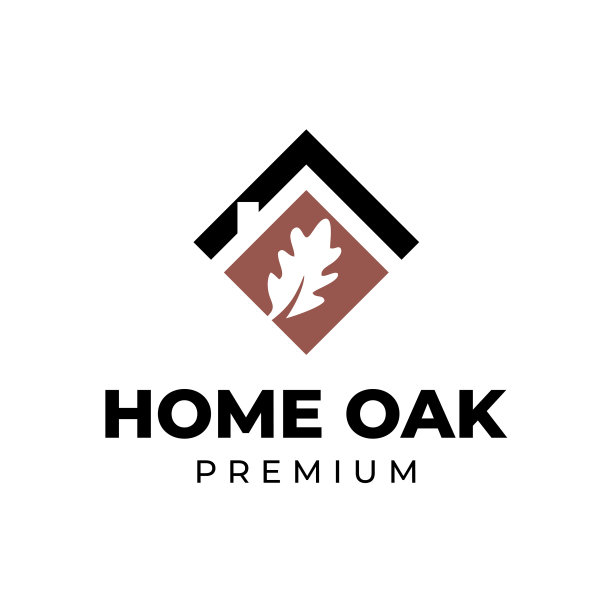 房地产标志橡树叶房子图片下载