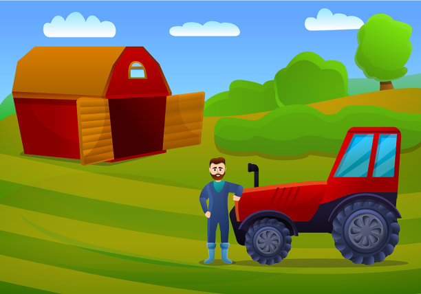 农民概念横幅卡通风格图片下载