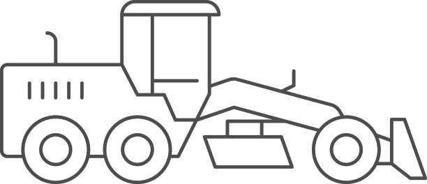 道路刮刀或平地机线条图标图片下载