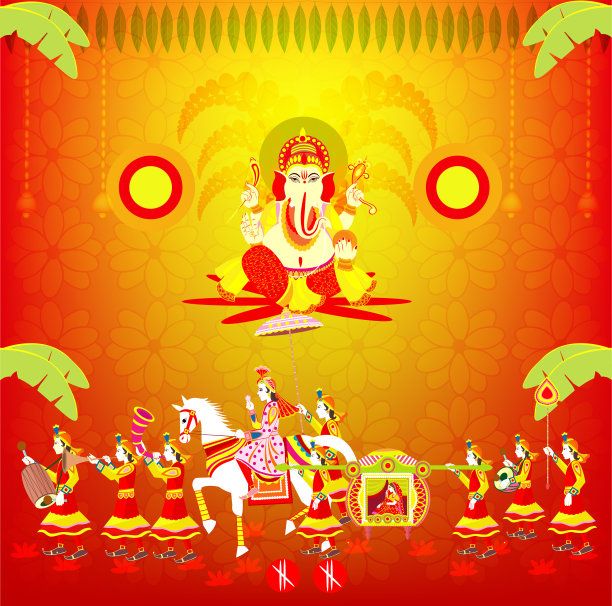 印度婚礼请柬，图片下载