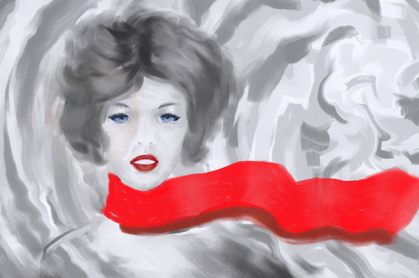 装饰背景上年轻女子的浪漫肖像图片下载