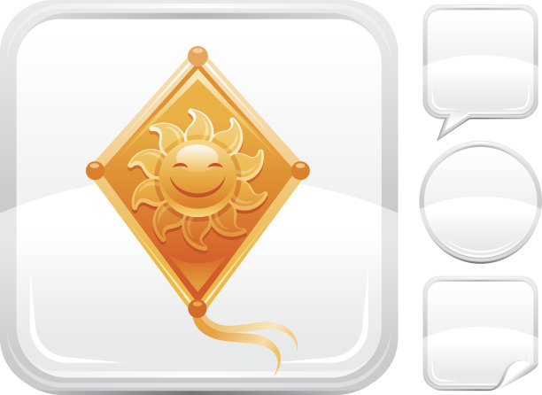 风筝图标上的银色按钮图片下载