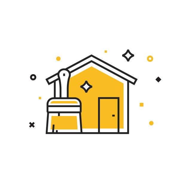 家居清洁直线图标。向量符号说明。图片下载