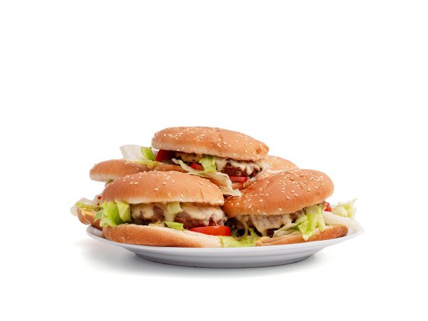 自制的白底汉堡。图片下载