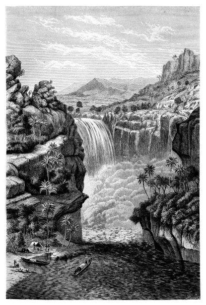 乌干达白尼罗河的默奇森瀑布(卡巴莱加瀑布)图片下载