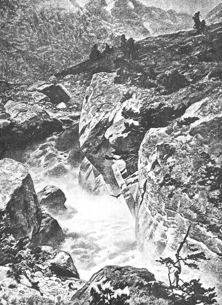 Wadatsch-Ferner冰川下的瀑布图片下载