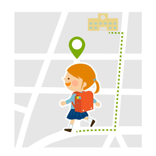 GPS儿童位置信息图像说明材料图片下载