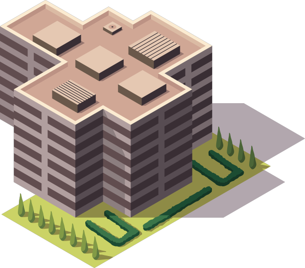 办公室等距城镇公寓建筑城市图片下载