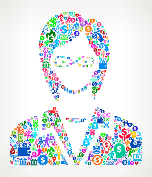 女人面对金钱矢量图标模式图片下载