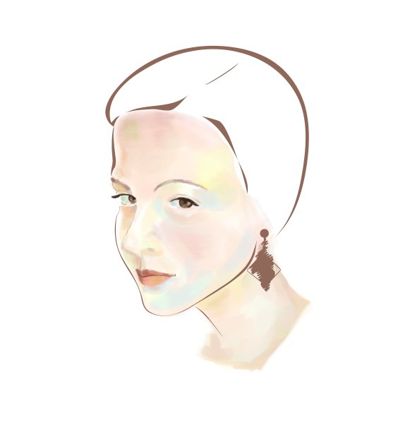 时尚肖像的一个女孩的形式风格化素描图片下载